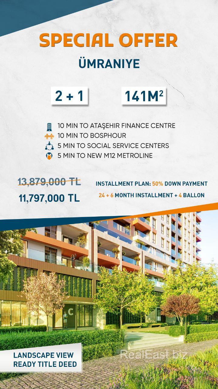 Spacious 2+1 Apartment in Vibrant Umraniye, Istanbul